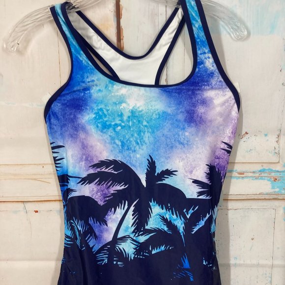 My Charmo Swimsuit Yoga 🧘 Tropical Print Boyshort Bottom Racer back top Size M - Picture 2 of 12